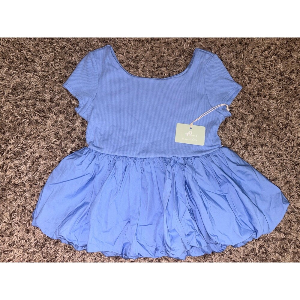 Girls Owillo Preplum Top Baby Blue M‎ NWT